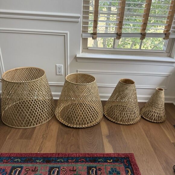 IKEA 2020 Rattan Bamboo Woven Scandinavian Minimalist Christmas Tree 49” x 19.5” - Picture 5 of 9